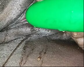 Desi wife using dildo in small pussy and water came